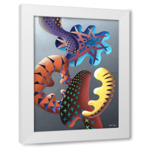 Zillusion II White Modern Wood Framed Art Print by Wang, John Z.