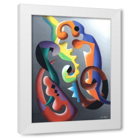 Zillusion III White Modern Wood Framed Art Print by Wang, John Z.