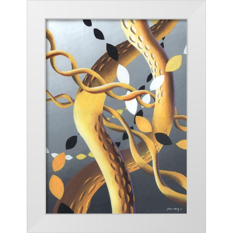 Zillusion VII White Modern Wood Framed Art Print by Wang, John Z.