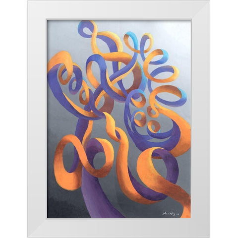 Zillusion IX White Modern Wood Framed Art Print by Wang, John Z.