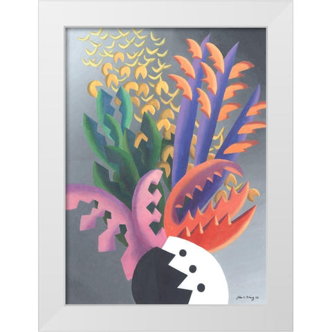 Dream Flowers I White Modern Wood Framed Art Print by Wang, John Z.