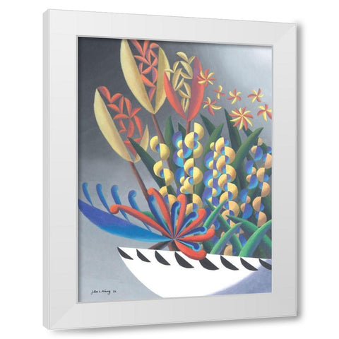 Dream Flowers III White Modern Wood Framed Art Print by Wang, John Z.