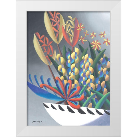 Dream Flowers III White Modern Wood Framed Art Print by Wang, John Z.