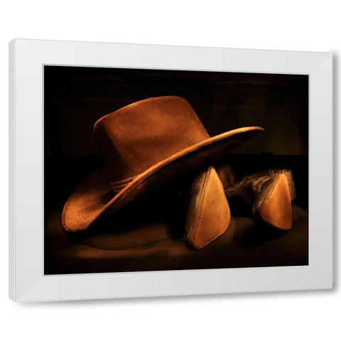 Hat and Boots I White Modern Wood Framed Art Print by The Yellowstone Collection