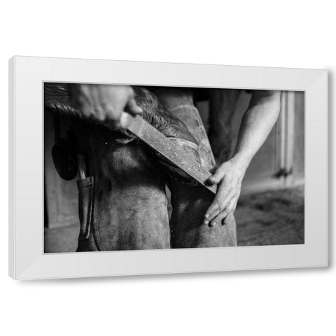 Hoof Work White Modern Wood Framed Art Print by The Yellowstone Collection