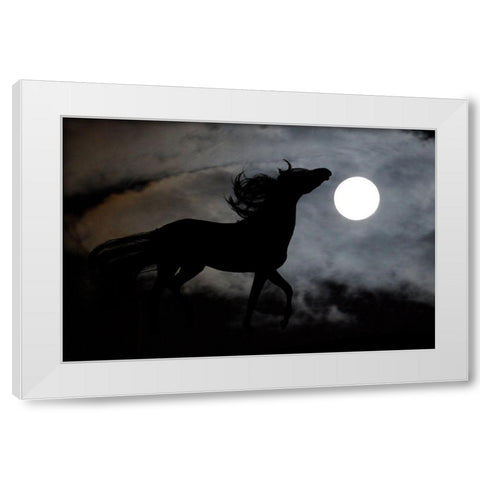 Moonlight Run White Modern Wood Framed Art Print by The Yellowstone Collection