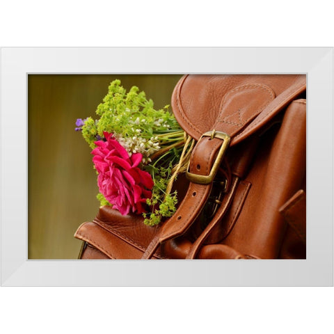 Saddle Blooms White Modern Wood Framed Art Print by The Yellowstone Collection