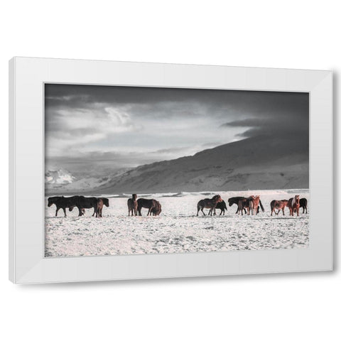 The Frozen Plain White Modern Wood Framed Art Print by The Yellowstone Collection