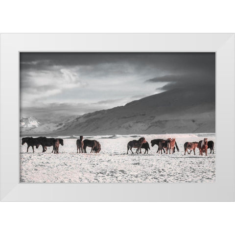 The Frozen Plain White Modern Wood Framed Art Print by The Yellowstone Collection