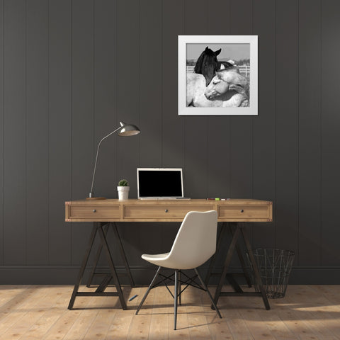 The Long Kiss White Modern Wood Framed Art Print by The Yellowstone Collection