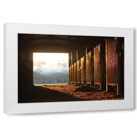 The Old Stable Block White Modern Wood Framed Art Print by The Yellowstone Collection
