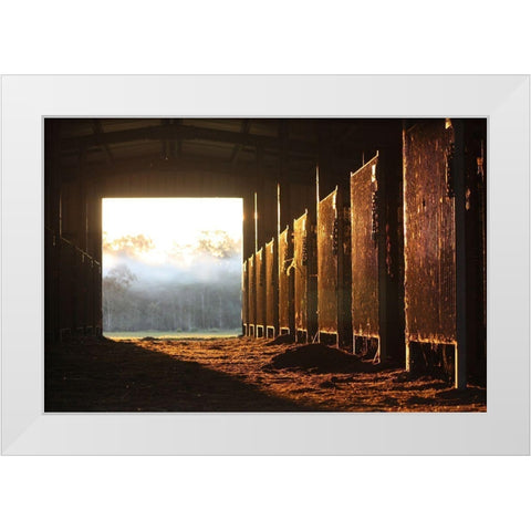 The Old Stable Block White Modern Wood Framed Art Print by The Yellowstone Collection