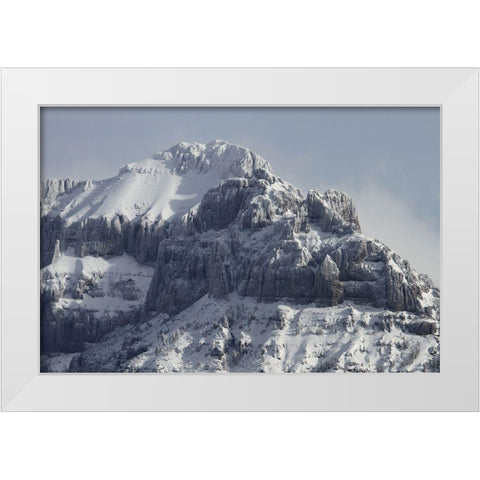 Amphitheater Mountain 3, Yellowstone National Park White Modern Wood Framed Art Print by Peaco, Jim