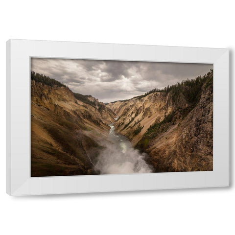 Lower Falls, Yellowstone National Park White Modern Wood Framed Art Print by Frank, Jacob W.