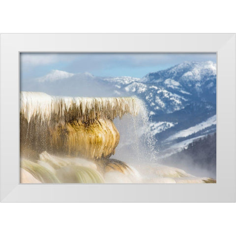 Canary Spring, Mammoth Hot Springs, Yellowstone National Park White Modern Wood Framed Art Print by The Yellowstone Collection