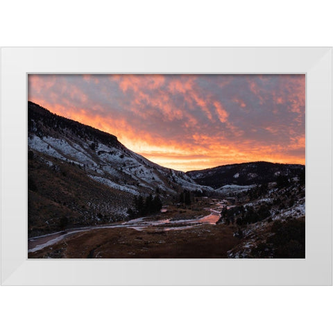 Sunrise at Gardner River, Yellowstone National Park White Modern Wood Framed Art Print by Frank, Jacob W.