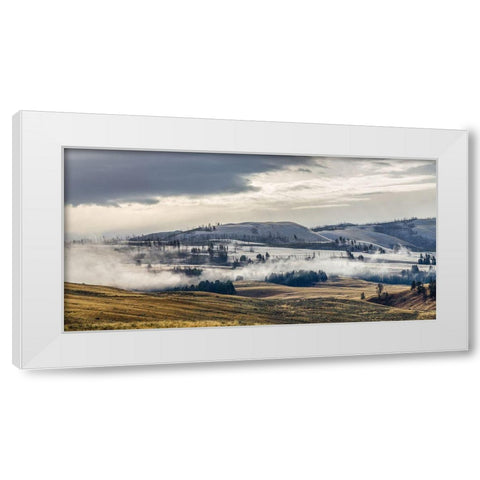 Dusting of Snow, Blacktail Deer Plateau, Yellowstone National Park White Modern Wood Framed Art Print by The Yellowstone Collection