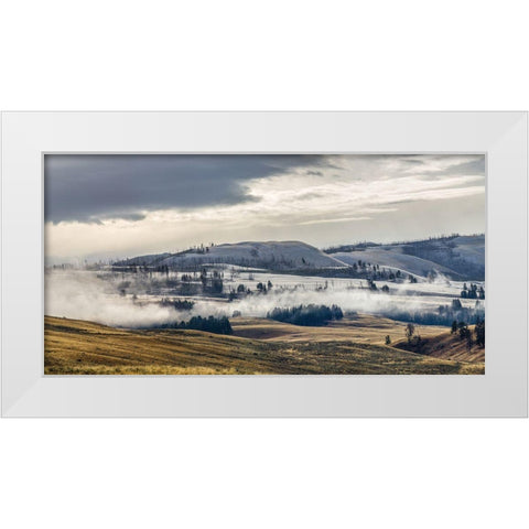 Dusting of Snow, Blacktail Deer Plateau, Yellowstone National Park White Modern Wood Framed Art Print by The Yellowstone Collection