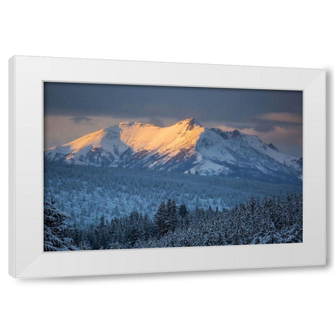 Electric Peak at Sunset, Yellowstone National Park White Modern Wood Framed Art Print by Herbert, Neal