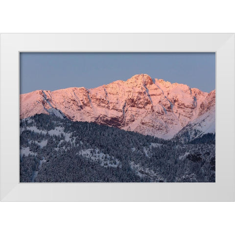 First light on Electric Peak, Yellowstone National Park White Modern Wood Framed Art Print by Frank, Jacob W.