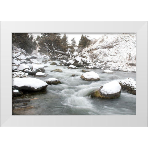 Gardner River, Yellowstone National Park White Modern Wood Framed Art Print by Peaco, Jim