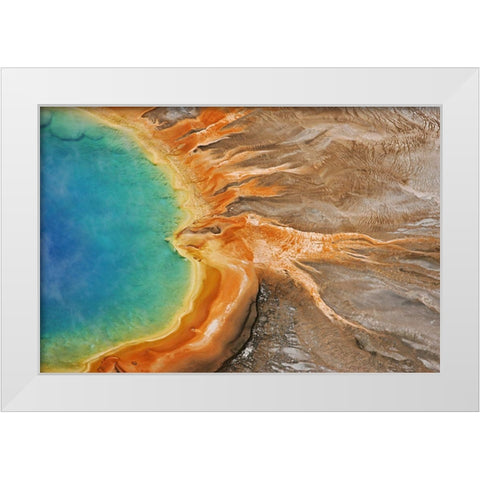 Grand Prismatic Spring, Yellowstone National Park White Modern Wood Framed Art Print by Peaco, Jim