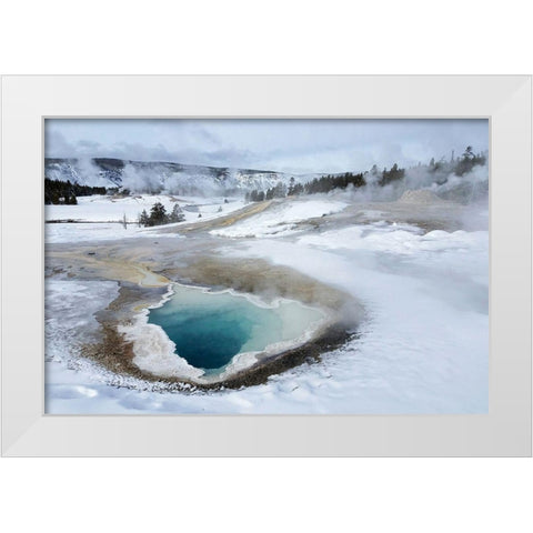 Heart Spring in Upper Geyser Basin, Yellowstone National Park White Modern Wood Framed Art Print by The Yellowstone Collection