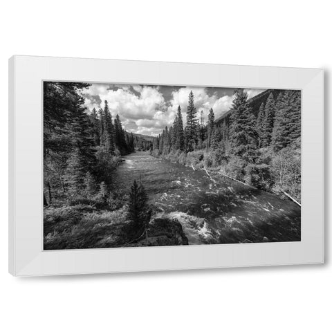 Hellroaring Creek near the Absaroka Beartooth Wilderness, Yellowstone National Park White Modern Wood Framed Art Print by Frank, Jacob W.