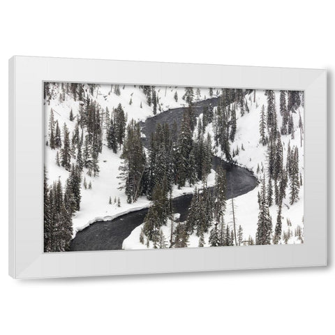 Lewis River, Yellowstone National Park White Modern Wood Framed Art Print by Frank, Jacob W.