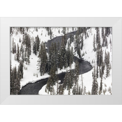 Lewis River, Yellowstone National Park White Modern Wood Framed Art Print by Frank, Jacob W.