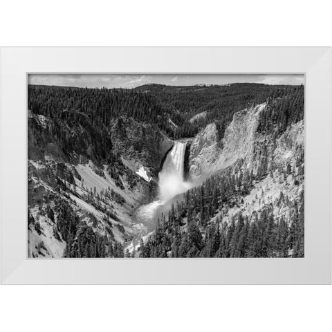 Lower Falls from Lookout Point, Yellowstone National Park White Modern Wood Framed Art Print by The Yellowstone Collection