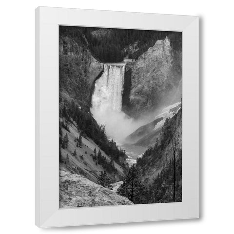 Lower Falls from Artist Point, Yellowstone National Park White Modern Wood Framed Art Print by Frank, Jacob W.