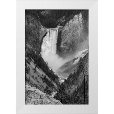 Lower Falls from Artist Point, Yellowstone National Park White Modern Wood Framed Art Print by Frank, Jacob W.