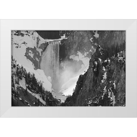Lower Falls, Yellowstone National Park White Modern Wood Framed Art Print by Peaco, Jim