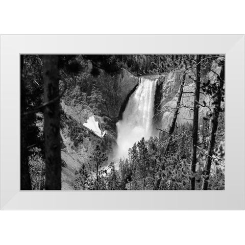 Lower Falls from Lookout Point, Yellowstone National Park White Modern Wood Framed Art Print by Frank, Jacob W.