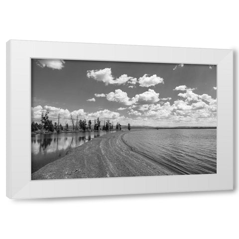 Sand Bar in Wolf Bay, Yellowstone National Park White Modern Wood Framed Art Print by Frank, Jacob W.