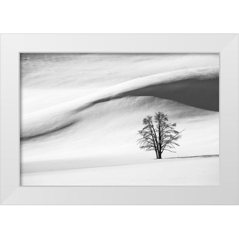 Snow Dunes, Hayden Valley, Yellowstone National Park White Modern Wood Framed Art Print by The Yellowstone Collection