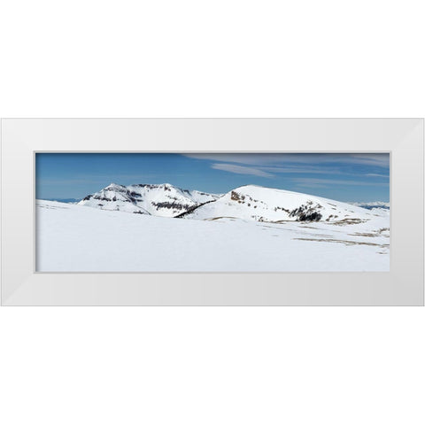 Spring Panorama in the Gallatin Mountains, Yellowstone National Park White Modern Wood Framed Art Print by The Yellowstone Collection