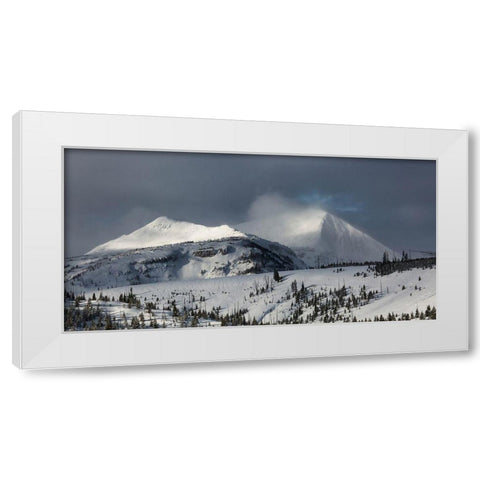 Storm light Mount Holmes and Dome Mountain, Yellowstone National Park White Modern Wood Framed Art Print by The Yellowstone Collection