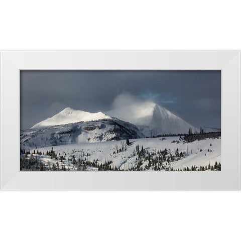 Storm light Mount Holmes and Dome Mountain, Yellowstone National Park White Modern Wood Framed Art Print by The Yellowstone Collection