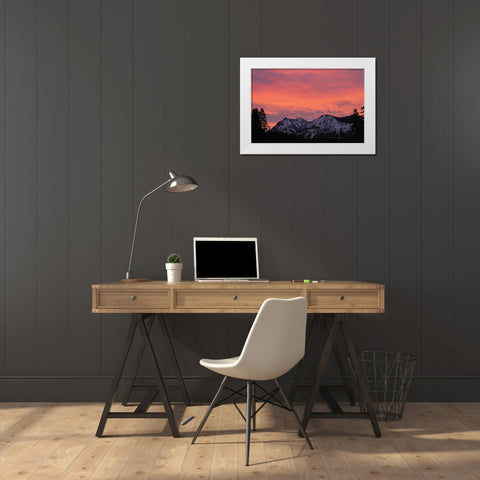 Sunrise in the upper Soda Butte Valley, Yellowstone National Park White Modern Wood Framed Art Print by The Yellowstone Collection