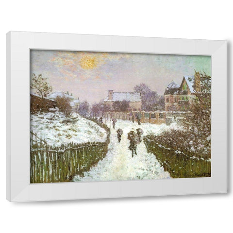 Boulevard St Denis-Argenteuil 1875 White Modern Wood Framed Art Print by Monet, Claude
