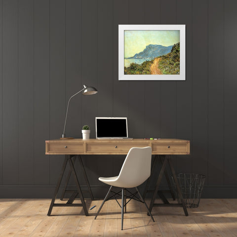 Cap Martin-near Menton 1884 White Modern Wood Framed Art Print by Monet, Claude