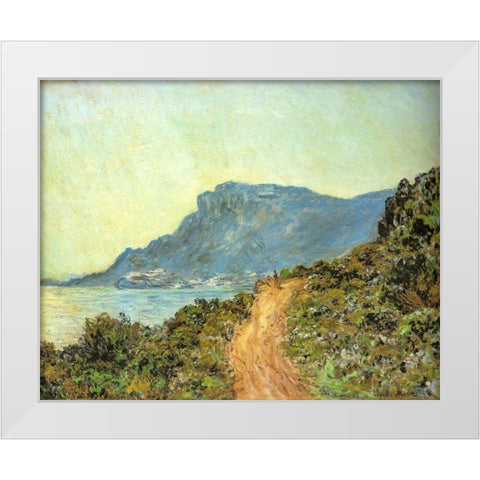 Cap Martin-near Menton 1884 White Modern Wood Framed Art Print by Monet, Claude