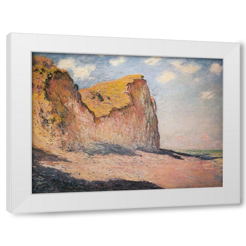Cliffs near Pourville 1882 White Modern Wood Framed Art Print by Monet, Claude