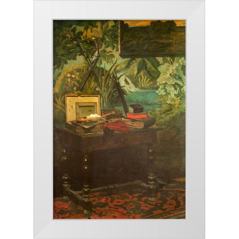 Corner of the studio 1861 White Modern Wood Framed Art Print by Monet, Claude
