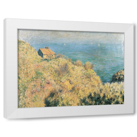 Douaniers cottage at Varengeville 1882 White Modern Wood Framed Art Print by Monet, Claude
