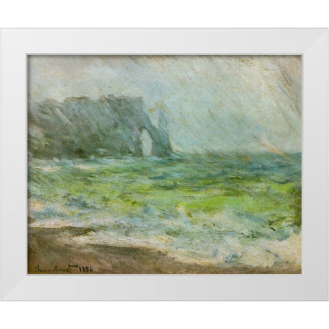 Etretat 1886 White Modern Wood Framed Art Print by Monet, Claude