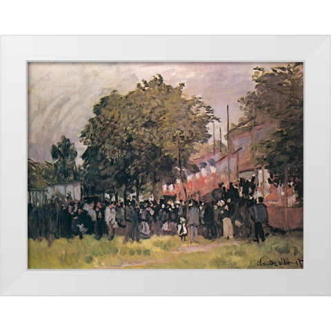 Fete dâ€™Argenteuil 1872 White Modern Wood Framed Art Print by Monet, Claude