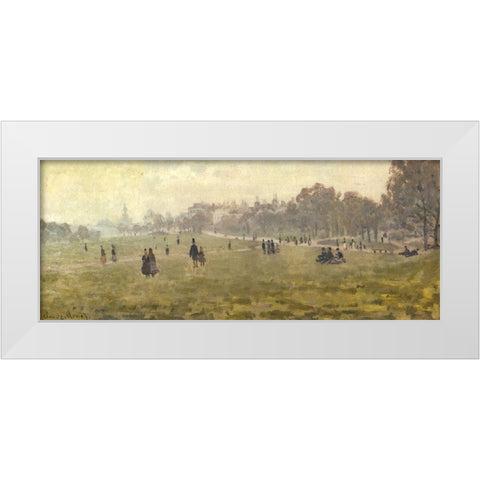 Green Park 1870 White Modern Wood Framed Art Print by Monet, Claude
